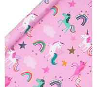 Glick Rotolo di carta da regalo di lusso, con unicorno rosa, perfetto per confezioni regalo, carta da regalo con unicorno rosa, carta da regalo per compleanno, per ragazze, 2 m x 700 mm