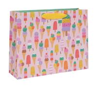 Glick Sacchetto regalo di lusso, grande sacchetto regalo con gelato, sacchetto regalo per celebrazioni, sacchetto regalo di compleanno, sacchetto regalo, 355 x 275 x 100 mm, multicolore