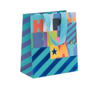 Glick Sacchetto regalo medio Vivid Cobalt, 225 x 200 x 100 mm, borsa riciclabile di lusso per compleanni e celebrazioni