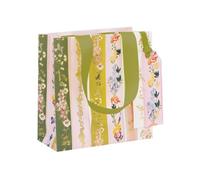 Glick Small Linea - Sacchetto regalo floreale di lusso riciclabile per regali speciali, 14 x 14 x 6 cm, carta di alta qualità, ideale per compleanni e celebrazioni