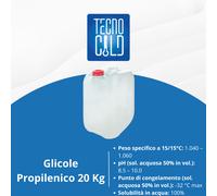 GLICOLE PROPILENICO ANTIGELO PURO INIBITO 20 KG - IMPIANTI ALIMENTARI E SOLARI