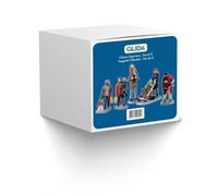 Glida Set 5 Personaggi Soggetti cittadini in Resina per Il Villaggio di Natale