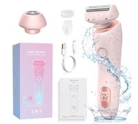 Glide Pro 3.0 Rasoio da donna, rasoio elettrico crepuscolo, 2 in 1, impermeabile bagnato e asciutto, con testa rimovibile, per gambe, braccia, ascelle, zona bikini (rosa)