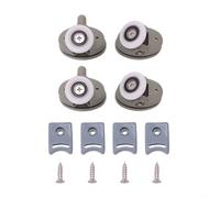 Glide - Set di rulli per porta della doccia, 23 mm, per fondo e ruote, kit di ricambio modificabile in plastica e ottone dall'alto, per pannelli lisci in vetro da 4 a 6 mm, 4 pezzi