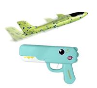 Glider Plane - Dinosaur Flying Catapult, 8 Inch Aerodynamic Foam Airplane with High-Velocity Launcher, Prehistoric Aerial Glider, Long-Distance Flights Toy, Sport Accessory for High-Flying Garden