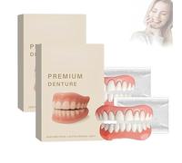 Glidewellpd - Protesi Dentaria Premium, Set di Protesi Dentaria in Silicone, Kit di Ribasatura Superiore e Inferiore con Funzione Orale Naturale e Migliorata e Sorrisi Sicuri (2Pezzo)