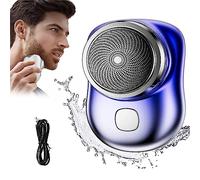 Glidex - Mini rasoio elettrico portatile, potente rasoio elettrico da uomo, ricaricabile, facile da usare con un solo pulsante, adatto per casa, auto e viaggi (blu sfumato)