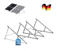 GLIESE - Set di 2 supporti per centrali elettriche da balcone, 118 cm, con pannello solare rinforzato, angolo regolabile da 0° a 90°, staffe inclinabili, per balcone da 100W-600 W