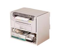 GLigeT Camera da letto Scaffale doppio portaoggetti piccolo multilivello Scaffali for stampante desktop rialzato for fotocopiatrice da ufficio Ufficio(Bianco)