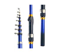 GLigeT Canna da pesca telescopica da river in fibra di carbonio, 2,7 m, 2,4 m, 2,1 m, 1,8 m, 1,5 m, mini canna da pesca galleggiante da viaggio (blu, 2,4 m)