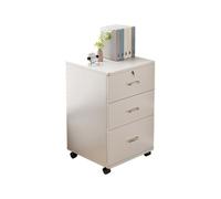 GLigeT Casa Classificatore sotto-scrivania in legno ispessito for ufficio mobile semplice armadietto portaoggetti con serratura Comodino for camera da letto(Bianco)