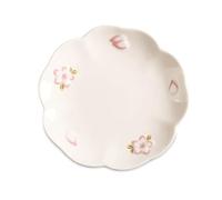 GLigeT Dessert Piatto in ceramica dipinto a mano in rilievo con fiori di ciliegio da pranzo for la casa for cibo bistecca frutta dessert disco stoviglie cucina Snack(Bianco,6inch)