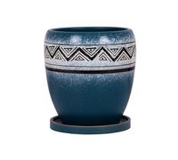 GLigeT Interno Vaso da fiori vintage in ceramica con vassoio separato, vaso speciale for bonsai, orchidea e pianta grassa terra Piante(Piccolo)