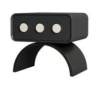 GLigeT Letto Comodino con base curva, un cassetto e tre accenti circolari for riporre la camera da letto(Nero,Piccolo)