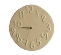 GLigeT Orologio da parete nordico irregolare tridimensionale con parole, silenzioso, alimentato a batteria Comedor(Sand color)