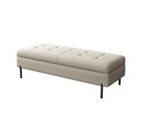 GLigeT Panca per camera da letto, letto, poggiapiedi, letto in legno massello, divano anteriore, sgabello, sgabello, comodino, sgabello, sgabello (beige bianco)