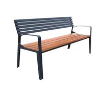 GLigeT Panche da Giardino Panca da esterno con schienale e braccioli, seduta tripla, in acciaio, for comunità all'aperto, in legno, for casa, balcone, patio, salotto Panchine per Esterni(XL)