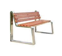 GLigeT Panche da Giardino Panca in acciaio inossidabile for esterni, seduta posteriore for il tempo libero in giardino, sedia lunga doppia in legno Panchine per Esterni