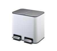 GLigeT Pattumiera a due scomparti con coperchio a chiusura rallentata Ufficio(Bianco)