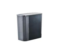GLigeT Pattumiera con coperchio a pressione - a molla a chiusura ammortizzata for cucina, bagno, casa e ufficio Ufficio(Nero)