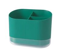 GLigeT Porta Mestoli da Cucina Portautensili in plastica, scolaposate, lavello, Cucchiaio, Bacchette, forchetta, scolapiatti, portaposate, Organizer con 3 Scomparti Porta Posate Cucina(Green)