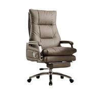 GLigeT Sedie da Ufficio Sedia da ufficio direzionale in vera pelle con schienale reclinabile e massaggio for un comfort prolungato Ergonomica Poltrona Ufficio
