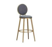 GLigeT Sgabello da bancone, 75 cm, stile domestico, sgabello alto da bar con schienale alto, sedia da bar (grigio)
