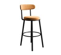 GLigeT Sgabello da bar Sgabello da bar in ferro, sedia alta, sgabello da bar reclinabile for uso domestico, sedia da bar multicolore opzionale, 65 cm Sgabello Alto(Orange)