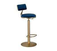 GLigeT Sgabello da bar Sgabello da bar in ferro semplice for casa, ristorante, bar, sedia alta, superficie del sedile in velluto, multicolore opzionale Sgabello Alto(Blue)