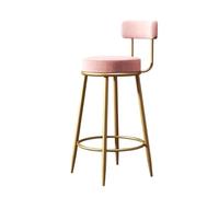 GLigeT Sgabello da bar Sgabello da bar semplice for uso domestico, bar, caffetteria, sedia alta con schienale rosa 65/75 cm Sgabello Alto(Piccolo)