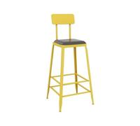 GLigeT Sgabello da bar Tavolo da bar quadrato in ferro colorato e sedie da balcone, bar, negozio di tè al latte, sgabelli alti di grandi dimensioni Sgabello Alto(Yellow)