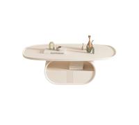 GLigeT Tavoli Tavolino da caffè bianco moderno for piccoli soggiorni, design minimalista creativo, mobili for la casa di lusso, stile semplice ed elegante Tavolini(100cm)