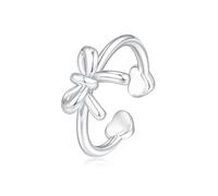 GLIJWELE Anelli con fiocco da donna oro/argento/oro rosa Anelli delicati per le donne Anelli minimalisti per le donne Anelli a cuore con apertura regolabile per le donne Anelli carini Anello di