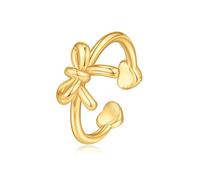 GLIJWELE Anelli con fiocco da donna oro/argento/oro rosa Anelli delicati per le donne Anelli minimalisti per le donne Anelli a cuore con apertura regolabile per le donne Anelli carini Anello di