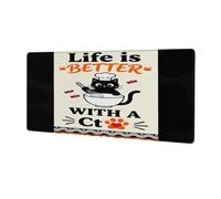 Glilade Grande tappetino per mouse da gioco, impermeabile, antiscivolo, con bordi cuciti, per computer, laptop, tastiera, ufficio, casa, lavoro, 30,5 x 80 cm (Cat Chef Life)