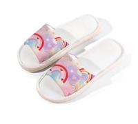 Glilade Pantofole da casa per donne e uomini, antiscivolo, con punta aperta, traspiranti, estive, per camera da letto, arcobaleni, Arcobaleni, 39.5/40.5 EU