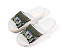 Glilade Pantofole da casa per donne e uomini, antiscivolo, per interni, con punta aperta, traspiranti, estive, ciabatte per camera da letto, 4 luglio, Husky, 4 luglio Husky, 9.5/10.5 UK Wide