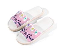 Glilade Pantofole da casa per donne e uomini, antiscivolo, per interni, con punta aperta, traspiranti, estive, per camera da letto, la vita è margherita, La vita è Daisy, 8.5/9 UK Wide