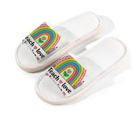 Glilade Pantofole da casa per donne e uomini, antiscivolo, per interni, con punta aperta, traspiranti, estive, per camera da letto, insegnare l'amore, Insegna Amore, 9.5/10.5 UK Wide