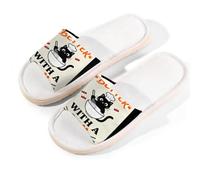 Glilade Pantofole da casa per donne e uomini, antiscivolo, per interni, con punta aperta, traspiranti, estive, per camera da letto, vita da chef e gatti, Cat Chef Life, 9.5/10.5 UK Wide