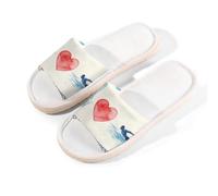 Glilade Pantofole da casa per donne e uomini, antiscivolo, per interni, con punta aperta, traspiranti, estive, per camera da letto, piccole (Peace Love Swimming)