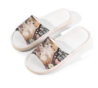 Glilade Pantofole da casa per donne e uomini, antiscivolo, per interni, con punta aperta, traspiranti, estive, per camera da letto, gatto con fiore d'amore, Gatto fiore amore, 11/11.5 UK Wide