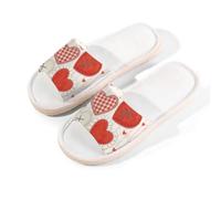 Glilade Pantofole da casa per donne e uomini, antiscivolo, per interni, con punta aperta, traspiranti, estive, per camera da letto, cuore, Cuore d'amore, 8.5/9 UK Wide