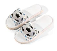 Glilade Pantofole da casa per donne e uomini, antiscivolo, per interni, con punta aperta, traspiranti, estive, per camera da letto, chi ama il calcio, Chi ama il calcio, 9.5/10.5 UK Wide