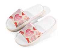 Glilade Pantofole da casa per donne e uomini, antiscivolo, per interni, con punta aperta, traspiranti, estive, per camera da letto, Love Heart Forever, Love Heart Forever, 9.5/10.5 UK Wide