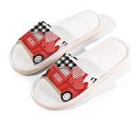 Glilade Pantofole da casa per donne e uomini, antiscivolo, per interni, con punta aperta, traspiranti, estive, per camera da letto, camion dell'amore, Camion d'amore, 11/11.5 UK Wide