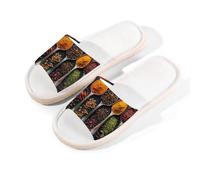 Glilade Pantofole da casa per donne e uomini, antiscivolo, per interni, con punta aperta, traspiranti, estive, per camera da letto, piccole (spezie da cucina)