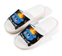 Glilade Pantofole da casa per donne e uomini, antiscivolo, per interni, con punta aperta, traspiranti, estive, per camera da letto, tutto bene, Tutto va bene, 11/11.5 UK Wide
