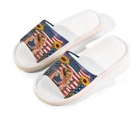 Glilade Pantofole da casa per donne e uomini, antiscivolo, per interni, punta aperta, scarpe estive traspiranti per camera da letto, tutte le ragazze americane felici 4 luglio, All American Girl Happy