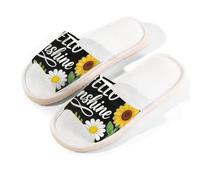Glilade Pantofole da casa per donne e uomini, antiscivolo, per interni, punta aperta, scarpe estive traspiranti per camera da letto, fiore di Hello Sunshine, Ciao Sunshine Flower, 8.5/9 UK Wide